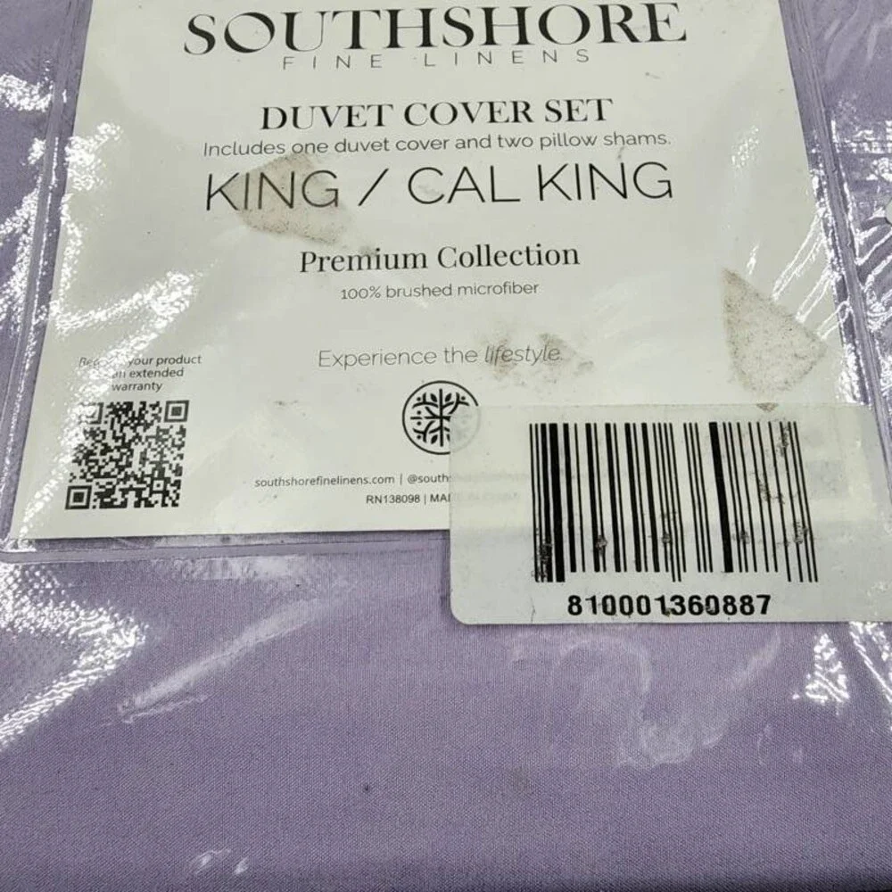 Southshore Fine Linens Ultra-Soft 3pcs. Duvet Cover Set King/Cal King Lilac